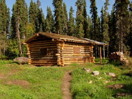 Kandik Cabin was rebuilt in 2010 after being destroyed by the breakup flood of 2009.