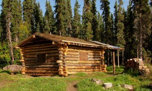 Kandik Cabin was rebuilt in 2010 after being destroyed by the breakup flood of 2009.