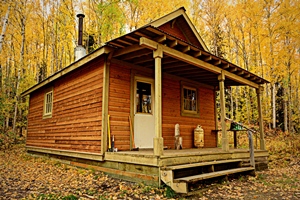 Slaven's Public Use Cabin constructed in 1993 to protect historical resources.
