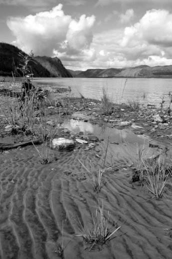 Looking down the Yukon River at Slaven's Roadhouse