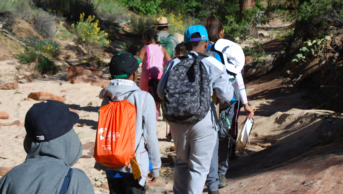 Las Vegas kids hike with a ranger in Zion National Park.