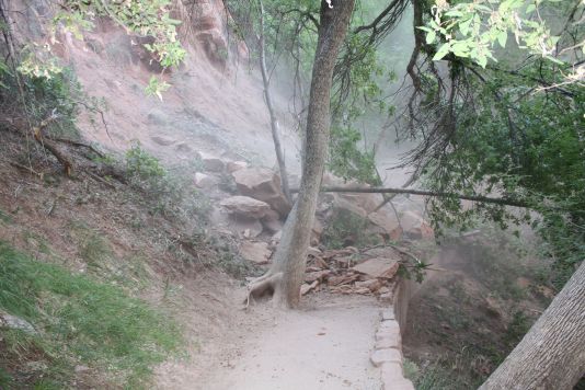 Rockfall on Weeping Rock Trail