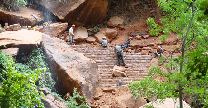 Emerald Pools Retaining Wall