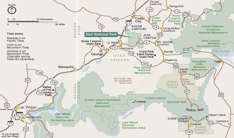 Zion Area Map