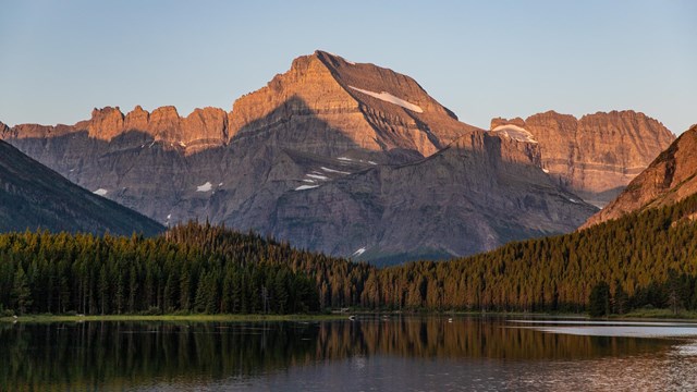 Mountain behind a lake