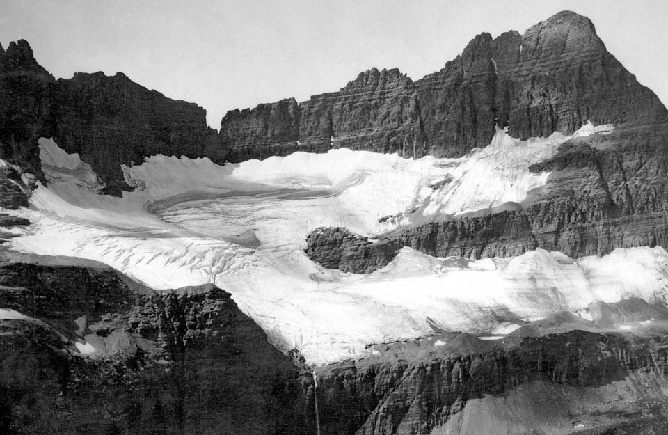 A mountainous glacier.