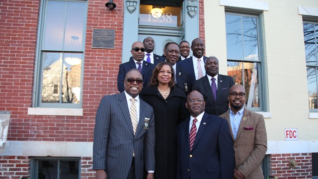 Park partners gathered out front of the historic site.