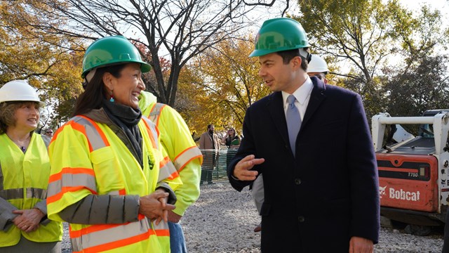 Secretaries Deb Haaland (DOI) and Pete Buttigieg (DOT) leading by example