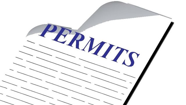 stock image of permit paper