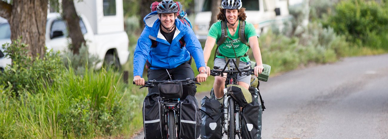 Cyclists enjoying Yellowstone