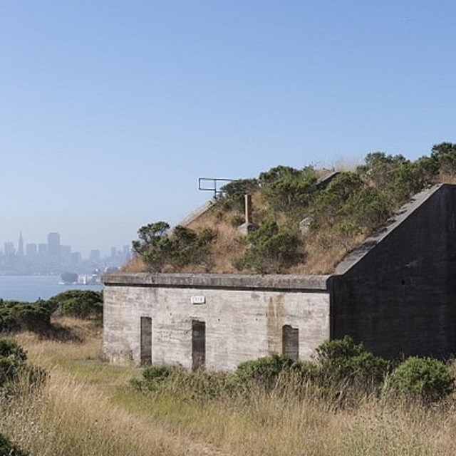 Angel Island with San Francisco in the background.