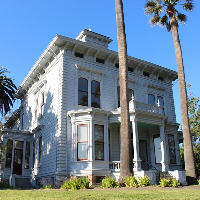 Historic two-story white house 