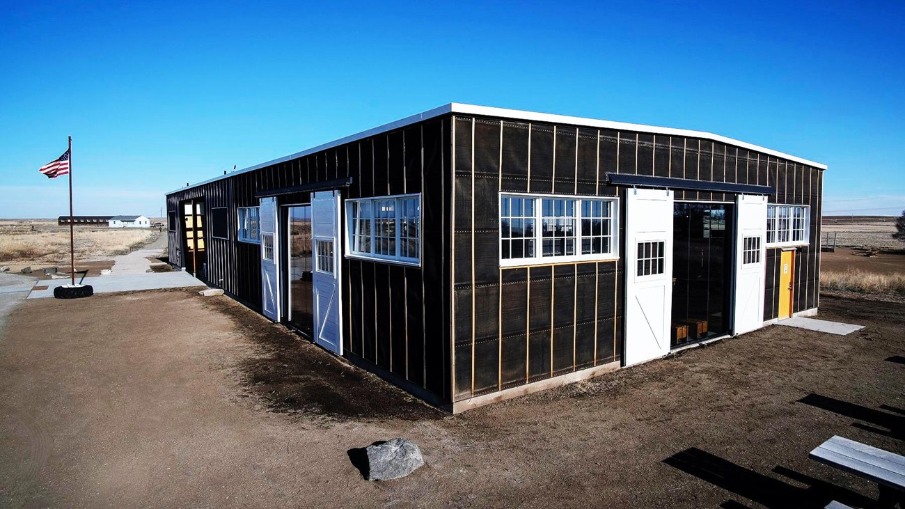 The site's one-story visitor center, built from a converted warehouse.