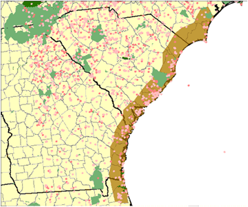 CRGIS map of Gullah/Geechee resources