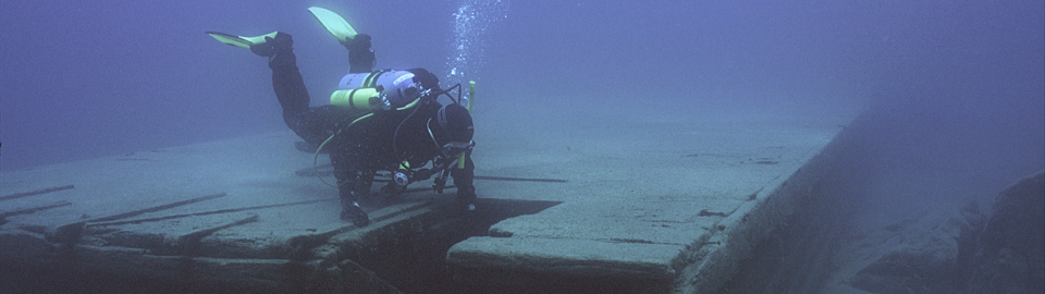 Diver on the barge