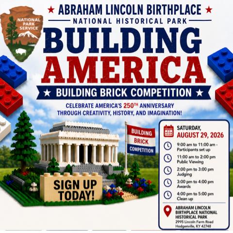 A color flyer for the Building America Brick Challenge