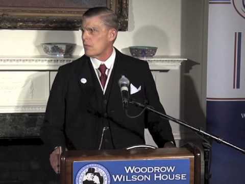 Judd Bankert as President Woodrow Wilson speaks at the Woodrow Wilson House