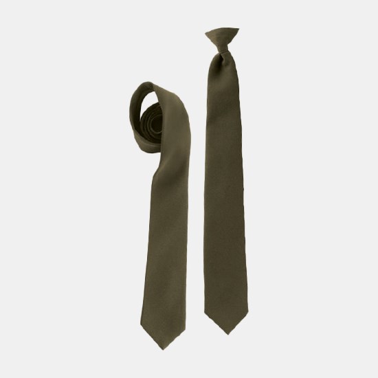 Two green ties, one clip-on