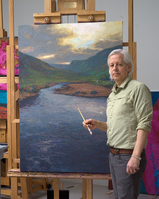 Thomas Paquette Photograph of artist Thomas Paquette in his studio