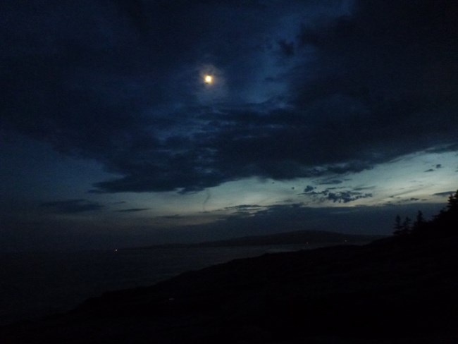 Night photo of Atlantic coastline