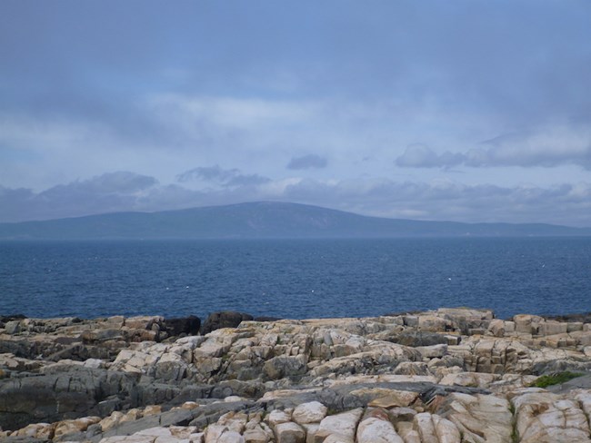 Atlantic coastline with islands in distance