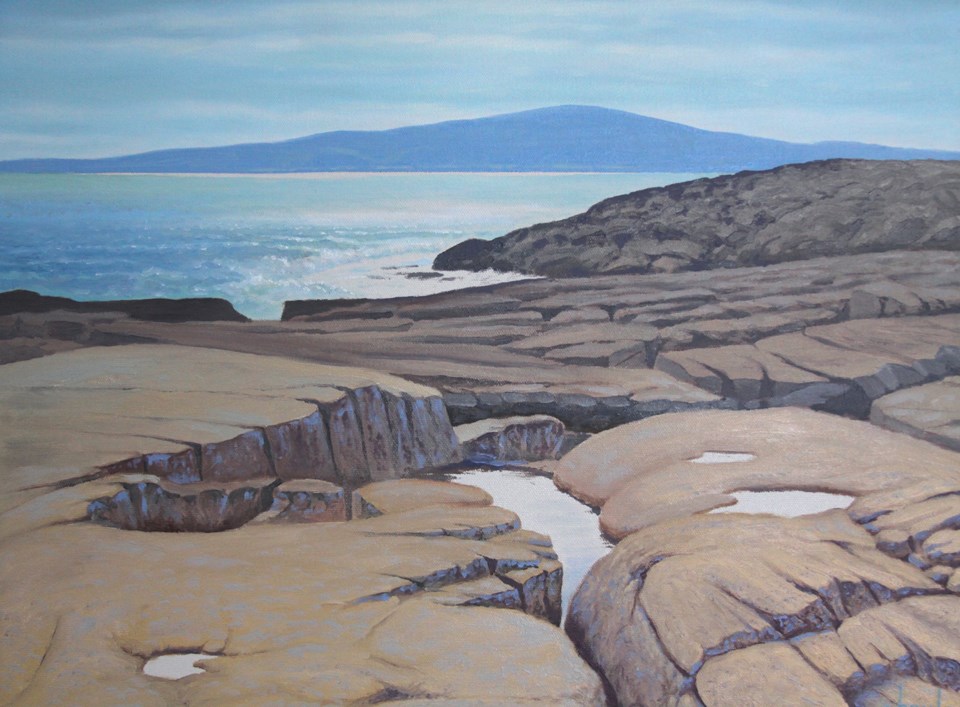 Painting of Schoodic coastline