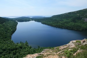 Jordan Pond from South Bubble Jordan Pond from South Bubble