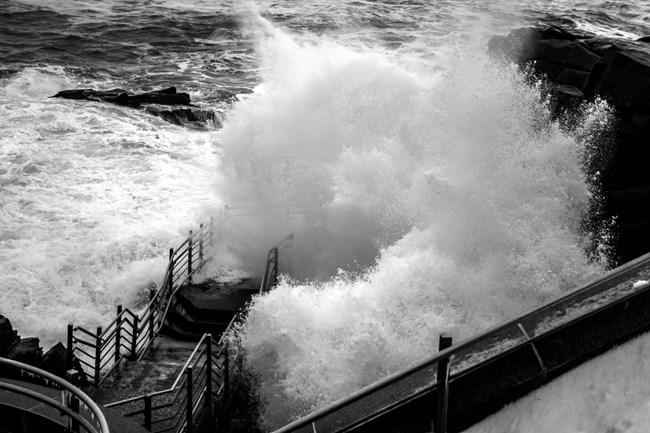 Thunder hole on a stormy day