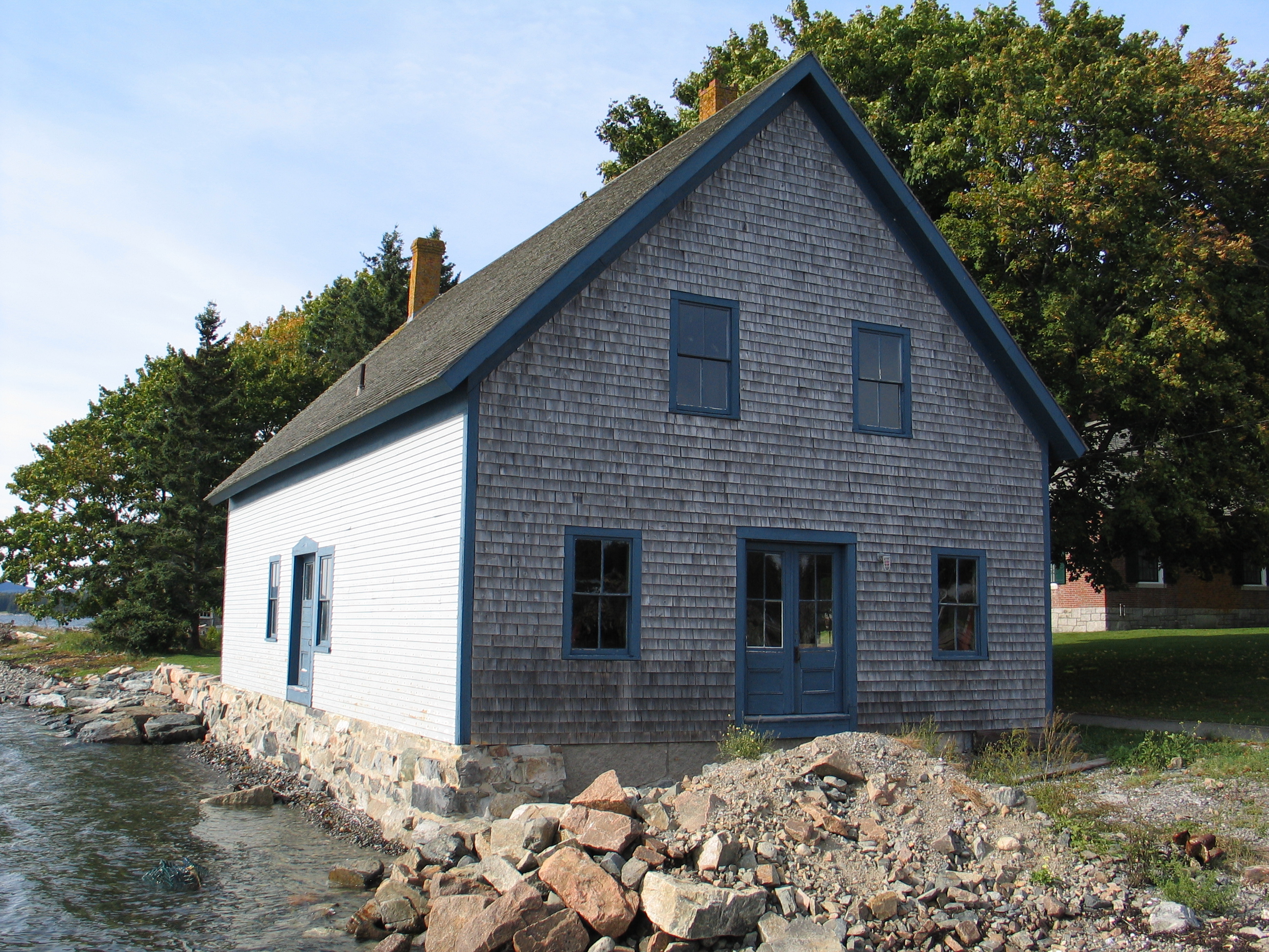 Blue Duck on Cranberry Isles Historic building on coast