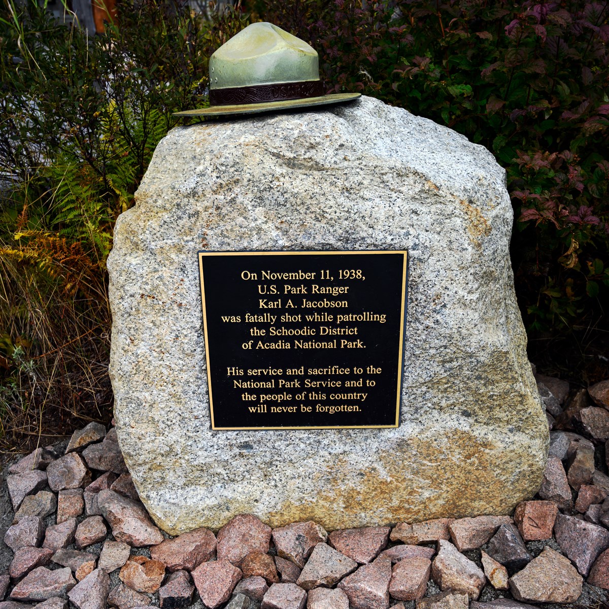 Stone memorial to honor Ranger Karl A. Jacobson Stone memorial to honor Ranger Karl A. Jacobson