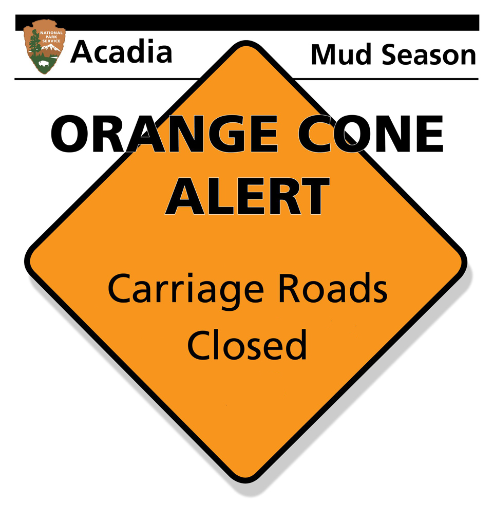 Graphic for mud season closure of Acadia carriage roads