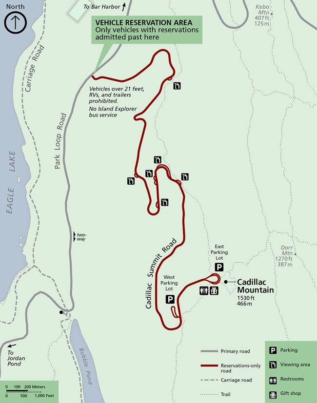 Color map of Cadillac Summit Vehicle Reservation Area