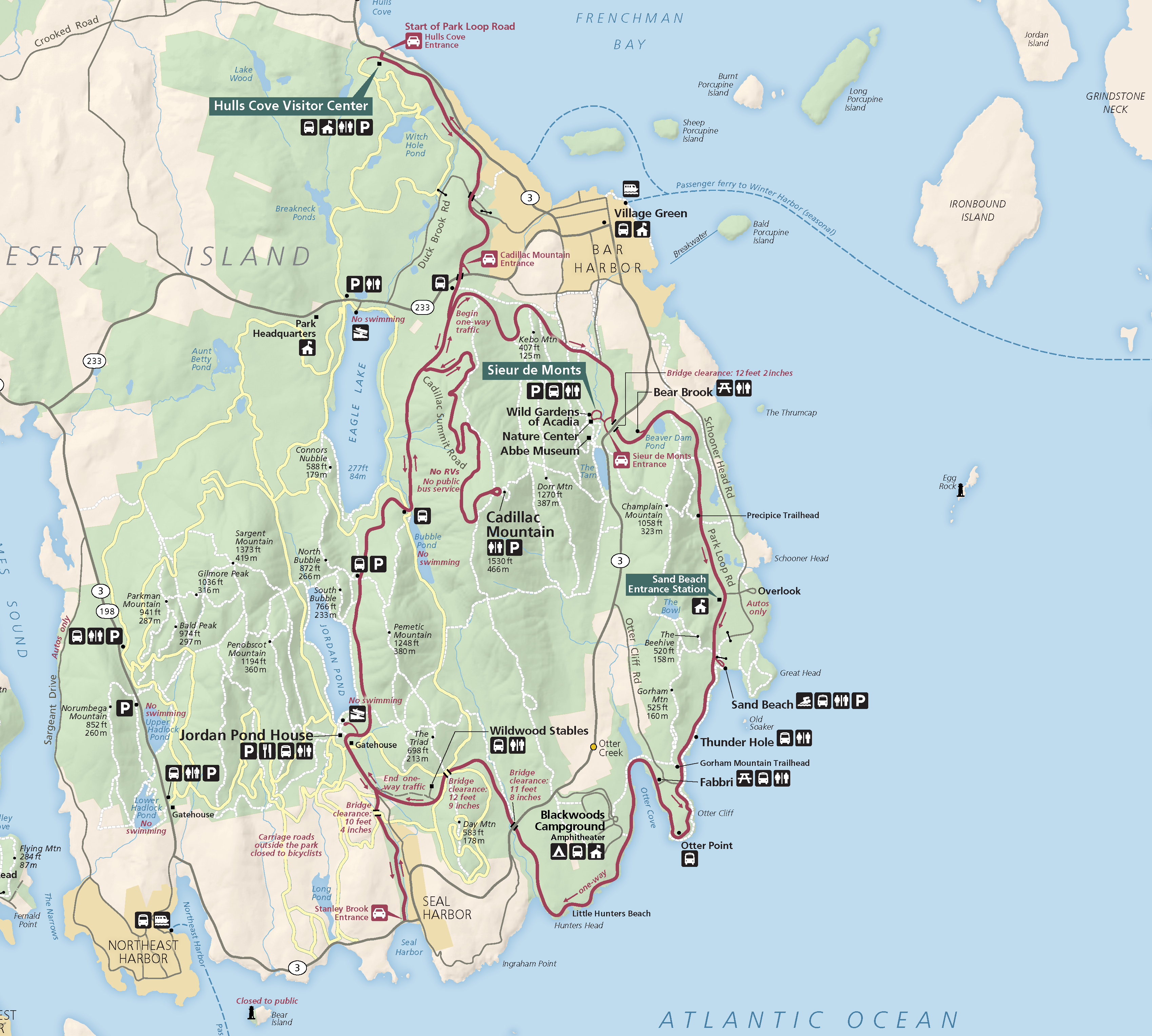 East side of Mount Desert Island map