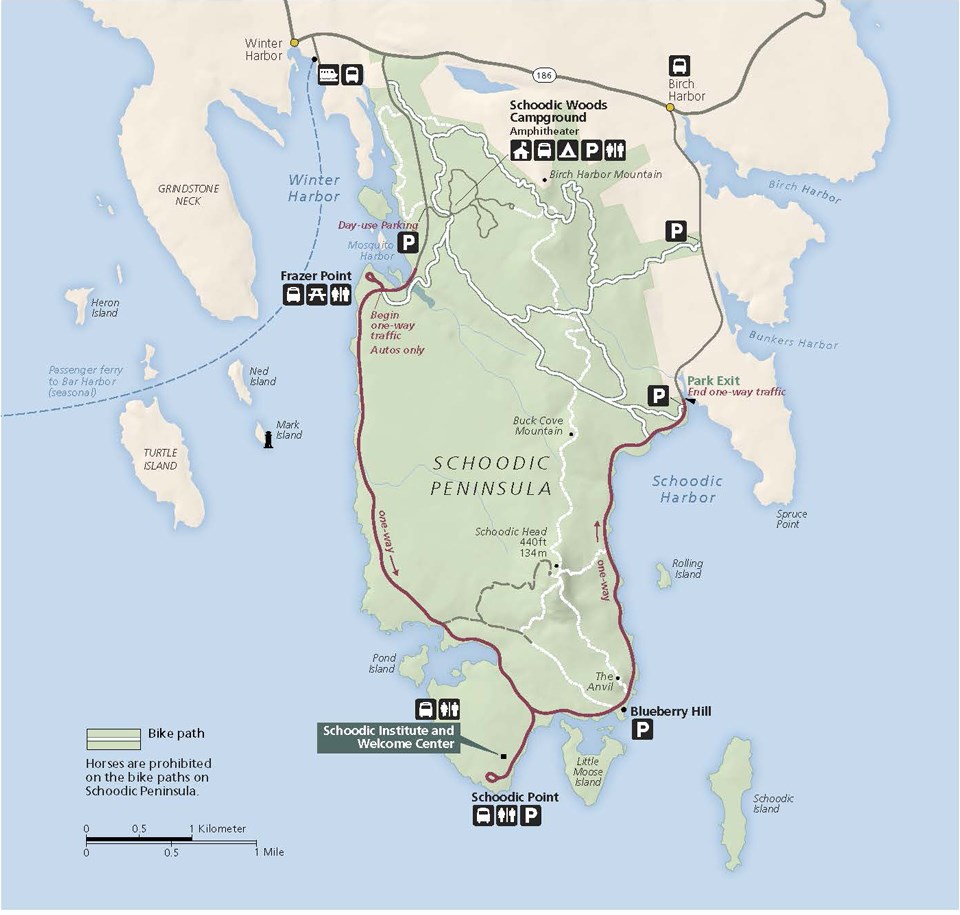 Map of the Schoodic Peninsula