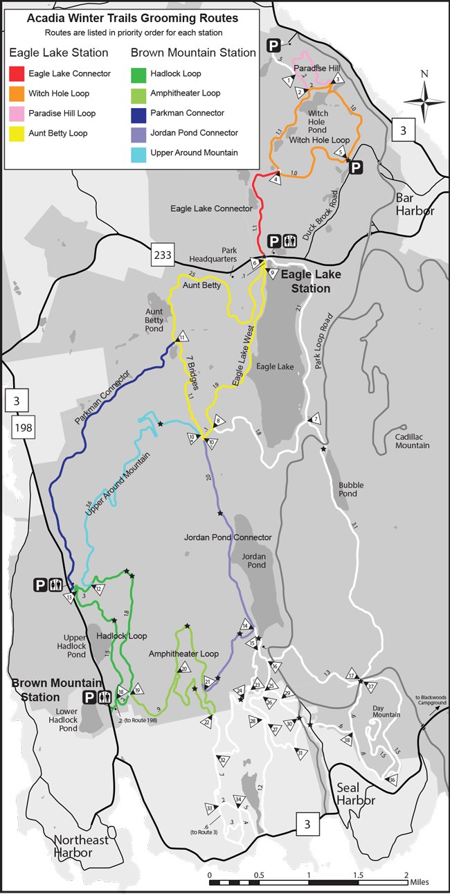 Map of winter ski trails