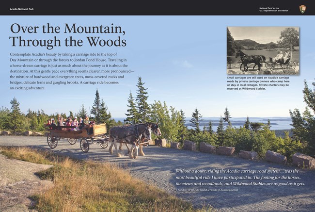 Thumbnail image of an interpretive wayside featuring an image of a carriage pulled by two large draft horses