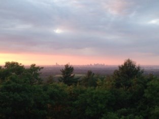 A view of the Boston skyline from the Blue Hills