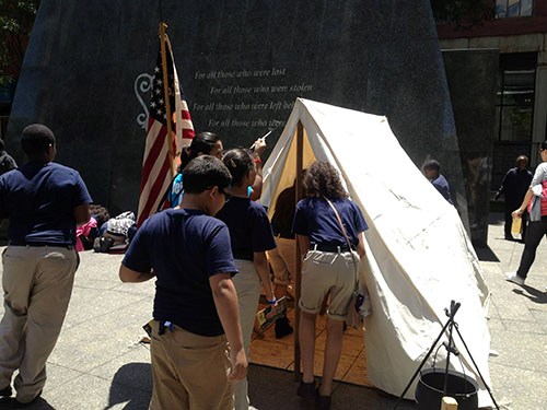 Visitors taking part in the Juneteenth Activities