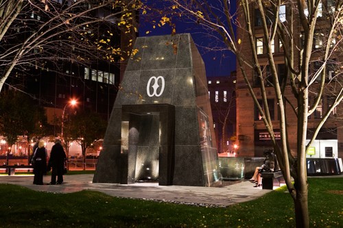 Outdoor Memorial at Night