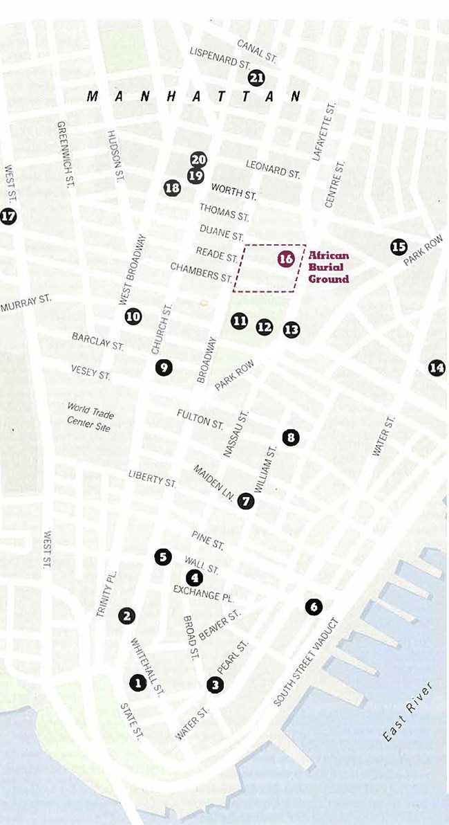 Map of Lower Manhattan Trail