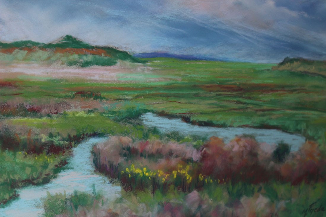 Pastel painting of Niobrara River Valley