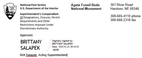 Signature for Superintendents Compendium signed by Britt Salapek.