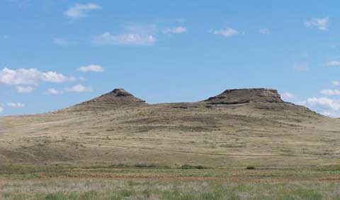The Agate Fossil Hills under blue skies. The Agate Fossil Hills under blue skies.