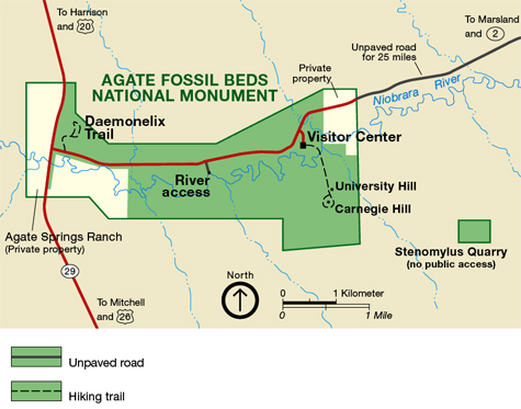 Map of Agate Fossil Beds National Monument Map of Agate Fossil Beds National Monument