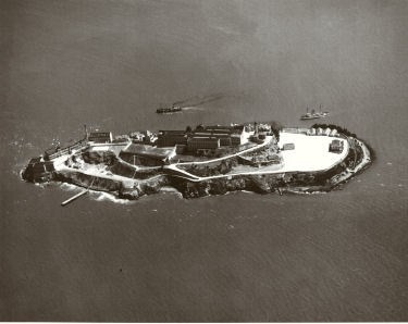 Aerial Photo of the new military prison on Alcatraz