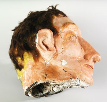 primitive wax head of a man
