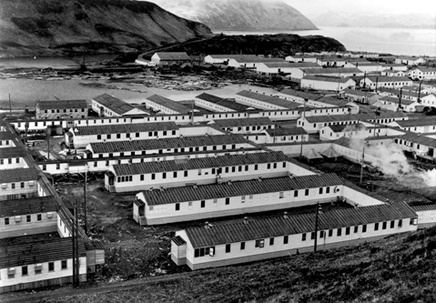 array of identical buildings