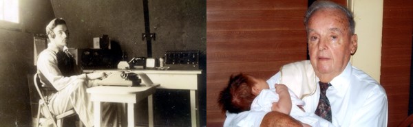 Two images of Charles Donovan, from WWII and 2009