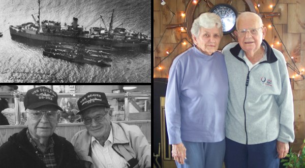 Images of Vic, family, friend, and USS Beaver