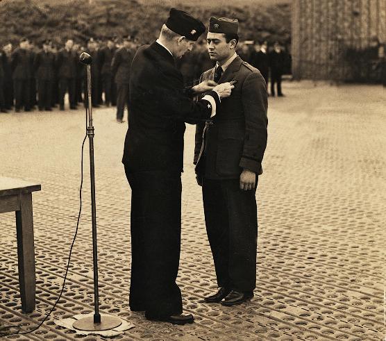 Gaetano Anzalone receives a Purple Heart